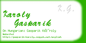karoly gasparik business card